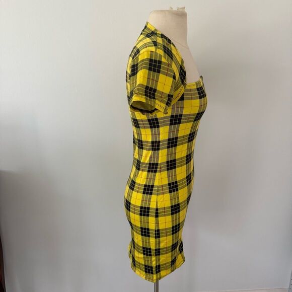 Motel Rocks Maretha Dress In Winter Plaid Yellow Size Small - Picture 6 of 8